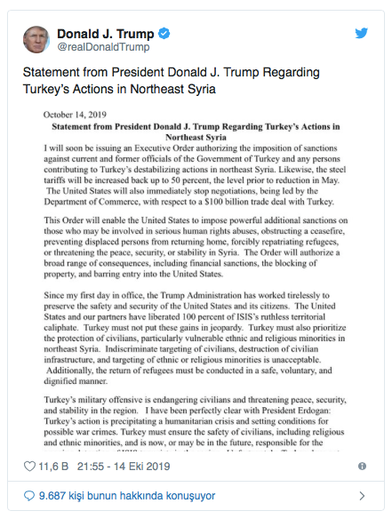 Son dakika: Trump, Türkiye’ye yönelik yaptırımları açıkladı - Resim: 1