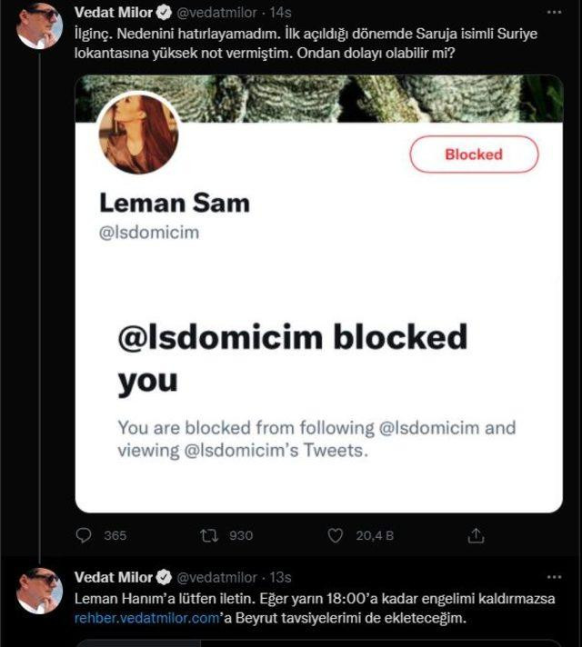 Vedat Milor'un Leman Sam Paylaşımı Gündem Oldu! - Resim: 2