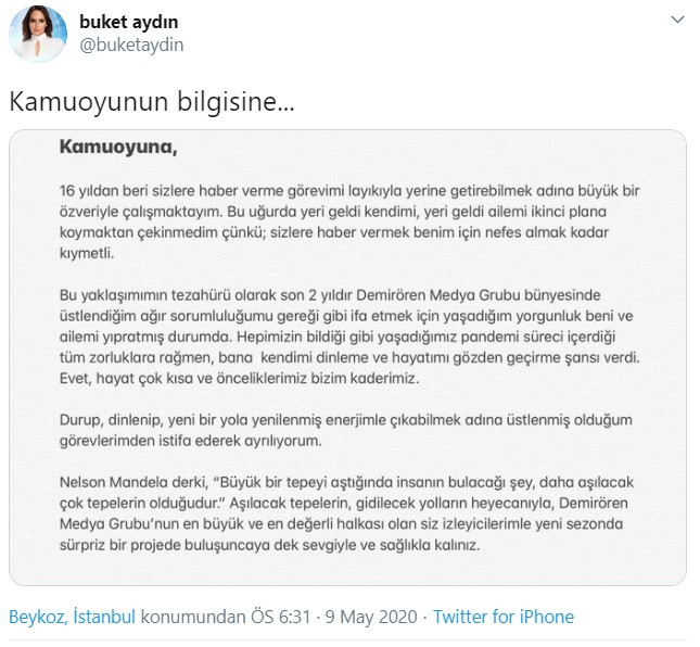 Kanal D'de deprem: Buket Aydın bu kez kendisi ayrıldı - Resim: 2