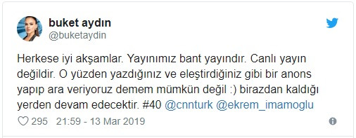 CNN Türk'te Ekrem İmamoğlu'nun konuşması yarıda kesildi! Buket Aydın'dan açıklama geldi - Resim: 1