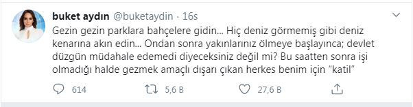 Buket Aydın: Gezmek amaçlı dışarı çıkan herkes benim için katildir - Resim: 1