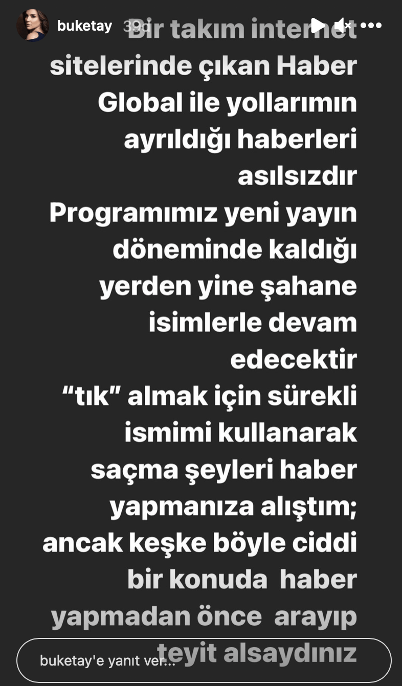 Buket Aydın Haber Global'de Devam Edeceğini Duyurdu - Resim: 1