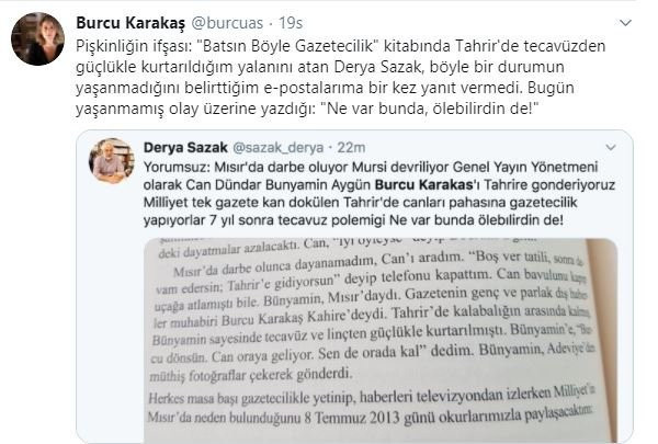 Burcu Karakaş ve Derya Sazak arasında tecavüz polemiği - Resim: 1