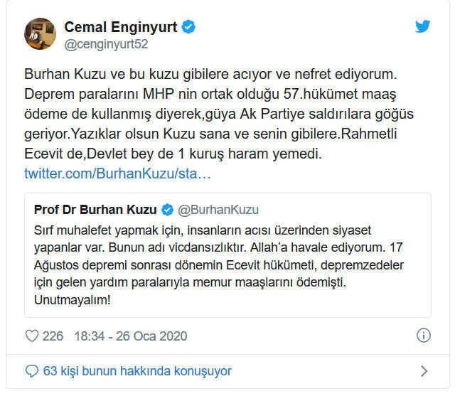Burhan Kuzu'ya MHP'li Cemal Enginyurt'tan çok sert tepki! - Resim: 1