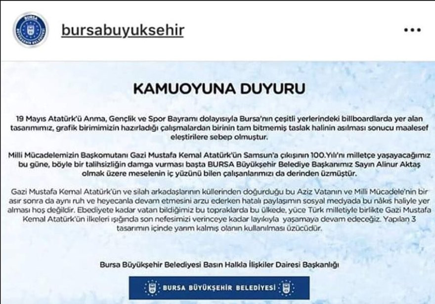 Bursa Büyükşehir Belediyesi’nden skandal 19 Mayıs afişi! - Resim: 2