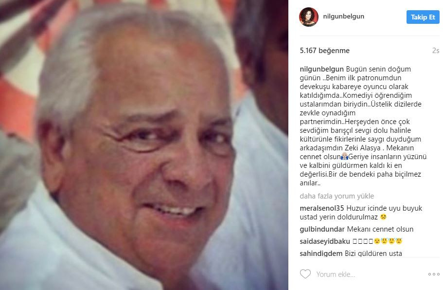 Nilgun Belgun Den Zeki Alasya Icin Duygusal Paylasim Medyafaresi Com Mobil