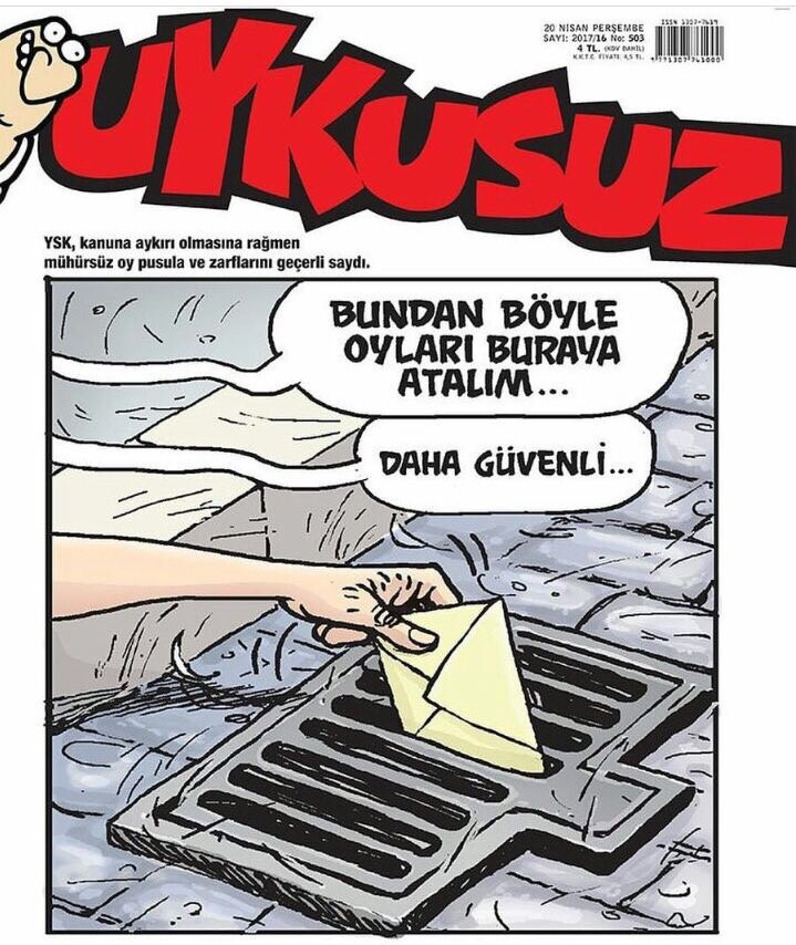 Uykusuz'dan tepki toplayan referandum kapağı - Resim: 1