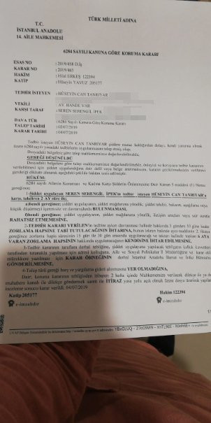 Can Tanrıyar Seren Serengil'e karşı koruma talebinde bulundu - Resim: 1