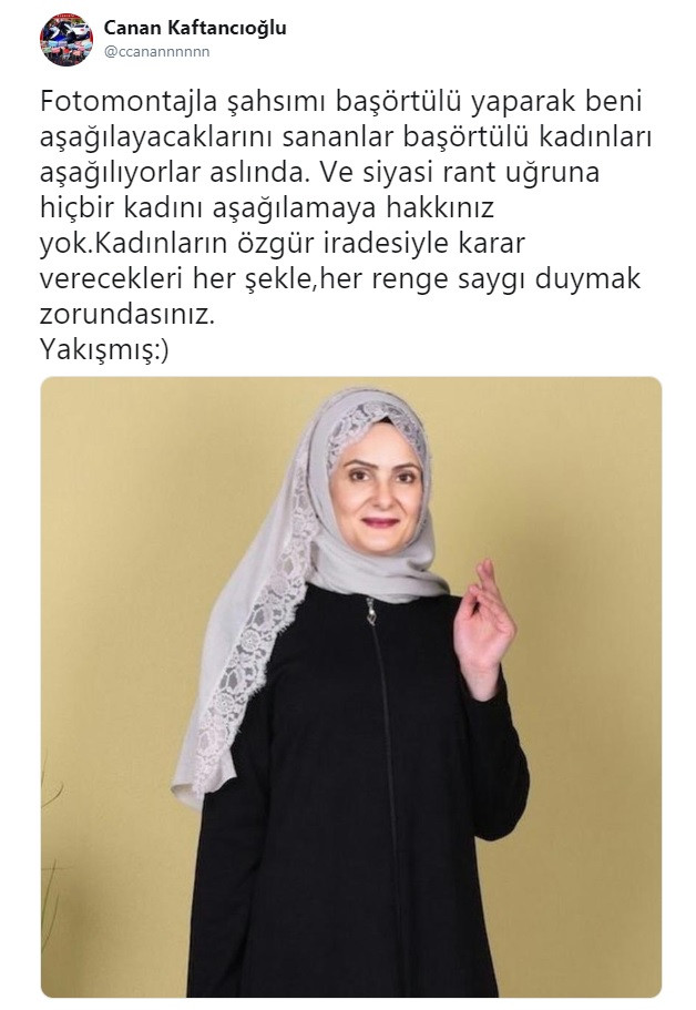 CHP İstanbul İl Başkanı Kaftancıoğlu başörtülü fotomontaja yanıt verdi: Yakışmış - Resim: 1
