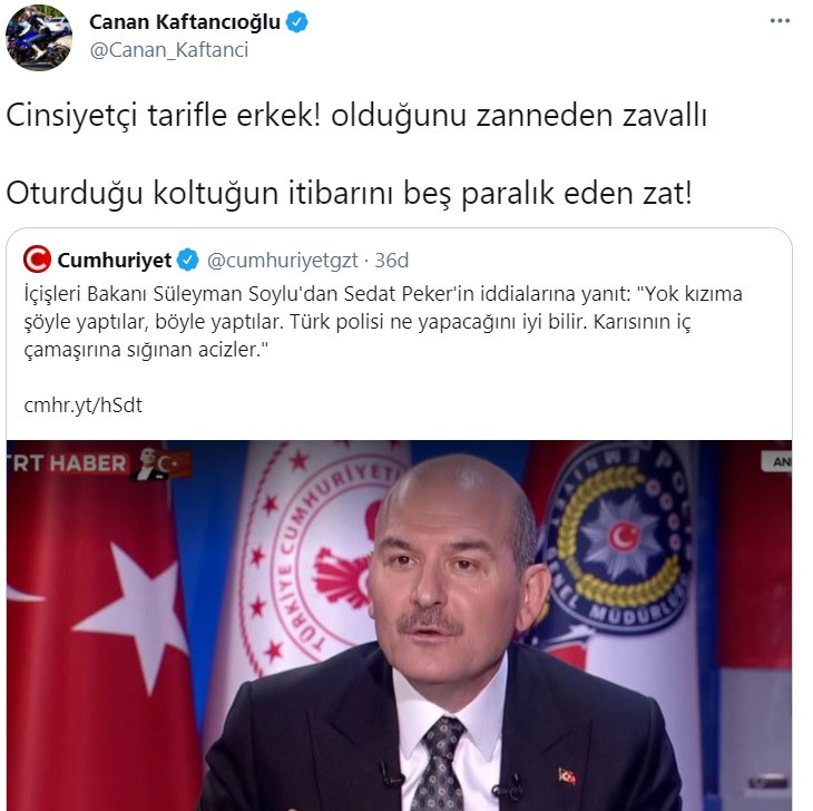 Kaftancıoğlu'dan Soylu'ya: Oturduğu Koltuğun İtibarını Beş Paralık Eden Zat