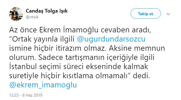 İmamoğlu’ndan flaş Uğur Dündar açıklaması - Resim: 1