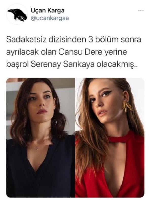 Sadakatsiz'de Bomba İddia: Cansu Dere Yerine Serenay Sarıkaya mı Gelecek? - Resim: 1