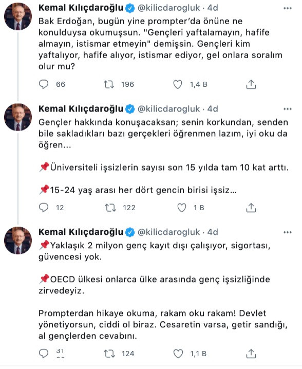 Kılıçdaroğlu'ndan Erdoğan'a: Prompter’da Önüne Ne Konulduysa Okumuşsun - Resim: 1