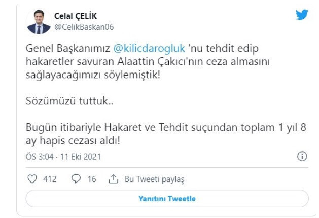 Kılıçdaroğlu'nu Tehdit Eden Alaattin Çakıcı'ya Hapis Cezası - Resim: 1