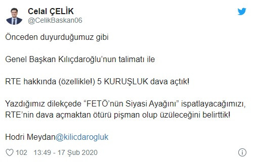 Kılıçdaroğlu'ndan Erdoğan'a 5 kuruşluk dava - Resim: 1