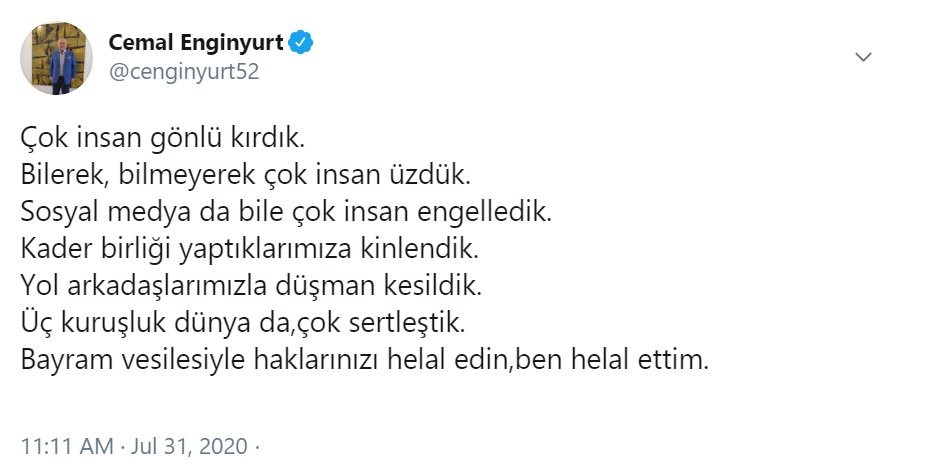 MHP’den ihraç edilen Cemal Enginyurt: Yol arkadaşlarımızla düşman kesildik, haklarınızı helal edin - Resim: 1