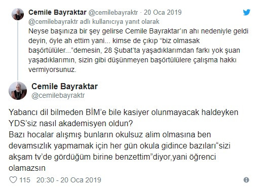 Cemile Bayraktar tepkili: Şu an yaşadıklarımın 28 Şubat'tan farkı yok, yaz oraya bir beyin göçü daha - Resim: 1