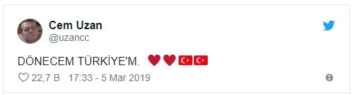 Cem Uzan'dan heyecan yaratan mesaj: Dönecem Türkiyem - Resim: 1