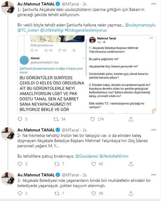 Mahmut Tanal'ı tehdit eden trolün tek takipçisi AKP'li başkanın yeğeni - Resim: 1