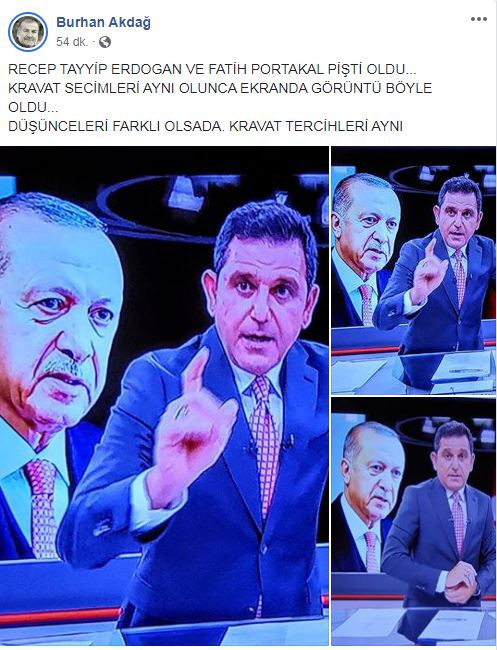 Fatih Portakal ve Erdoğan'ın kravatları sosyal medyayı salladı - Resim: 2