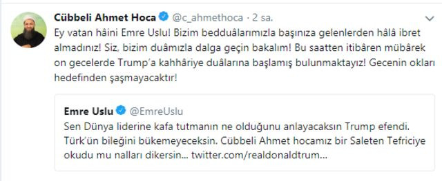 Cübbeli Ahmet ve FETÖ'cü Emre Uslu sosyal medyada birbirine girdi! - Resim: 1