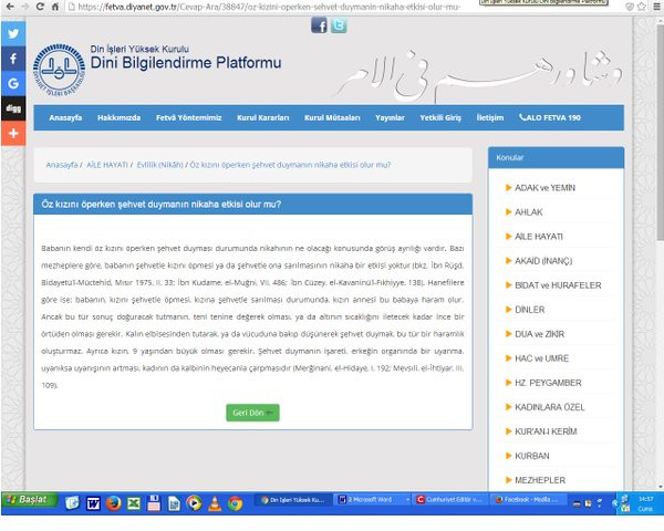 Diyanet: Öz kızına şehvet duymak haram değil! - Resim: 1