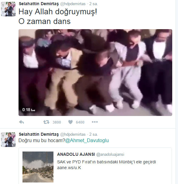 Demirtaş'tan Davutoğlu'na halaylı gönderme! - Resim: 1