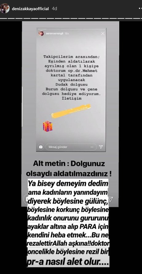 Deniz Akkaya’dan Seren Serengil’in çekilişine sert tepki - Resim: 1
