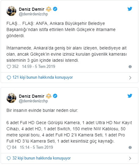 Melih Gökçek belediyenin kamera sistemini evine yerleştirmiş: İhtarname gönderildi - Resim: 1