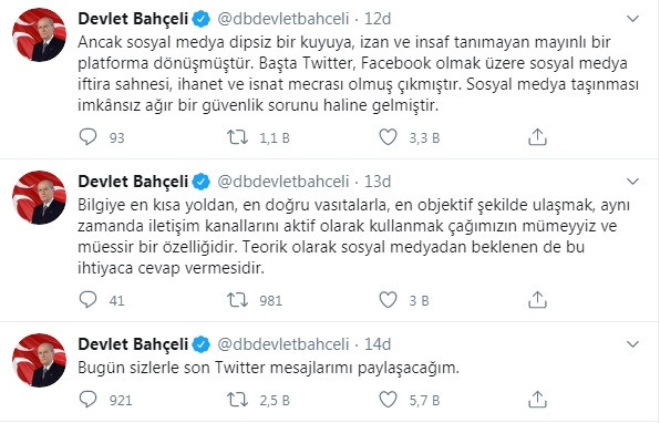 Bahçeli'den flaş karar: Twitter ve Facebook hesabını kapattı - Resim: 2