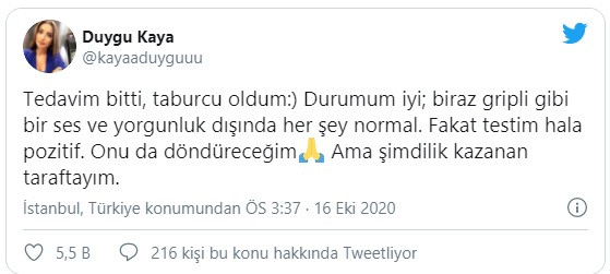 Korona tedavisi gören CNN Türk spikeri Duygu Kaya'dan iyi haber - Resim: 1