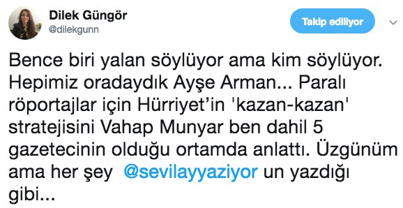 Sabah yazarı Dilek Güngör: Vahap Munyar Ayşe Arman'ın yaptıklarını anlatırken oradaydım - Resim: 1
