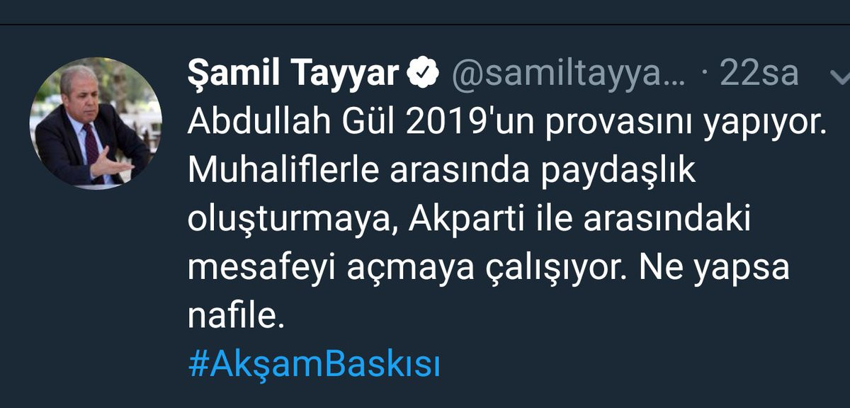 AKP'li Şamil Tayyar'dan Abdullah Gül'e tepki: 2019'un provasını yapıyor - Resim: 1
