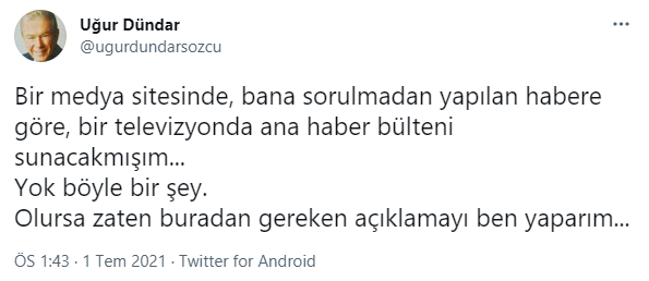 Uğur Dündar'dan Flash TV İddialarına Jet Yanıt: Yok Öyle Bir Şey - Resim: 1