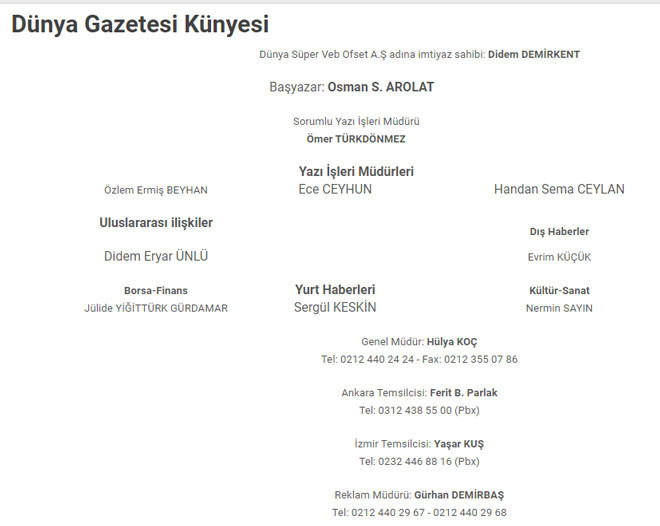 Dünya gazetesinde üst düzey ayrılık - Resim: 1