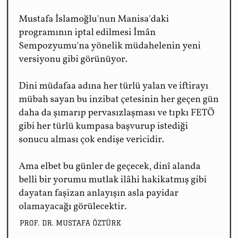 İslamoğlu'ndan Cübbeli çıkışı: FETÖ gitti CÜTÖ geldi - Resim: 1