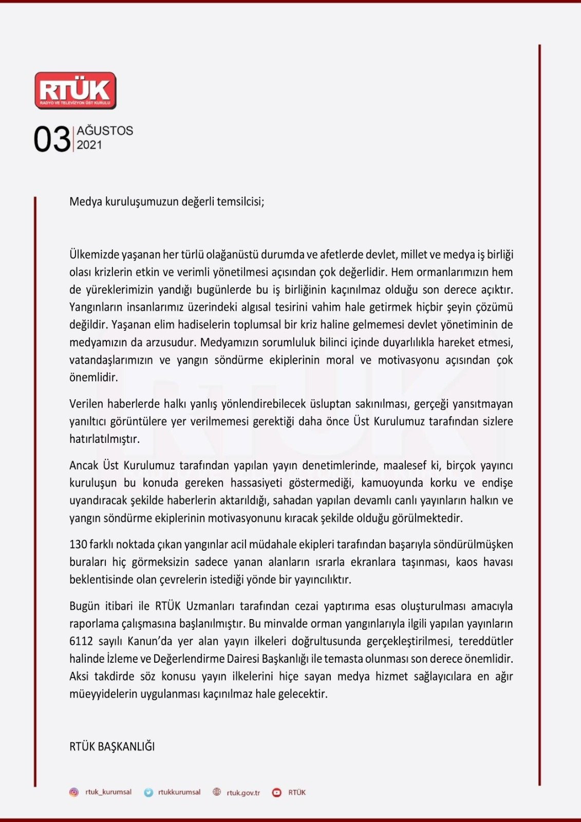 RTÜK'ten Kanallara Tehditli Yangın Yasağı! - Resim: 2