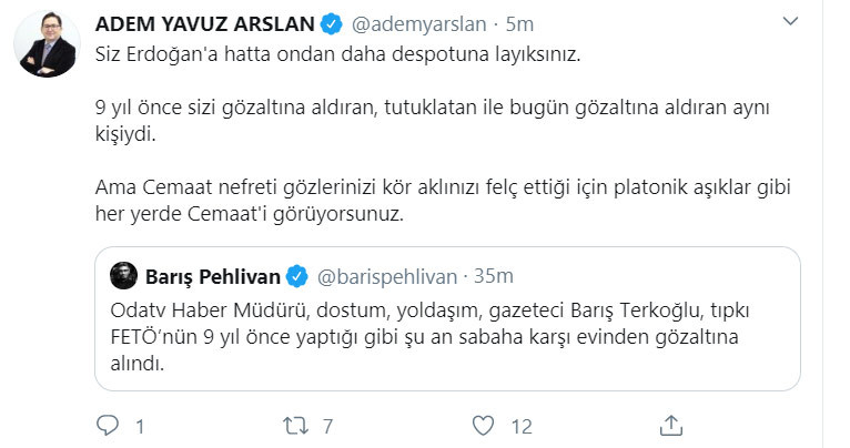 FETÖ’cüler Barış Terkoğlu’na gözaltı kararını böyle alkışladı - Resim: 1