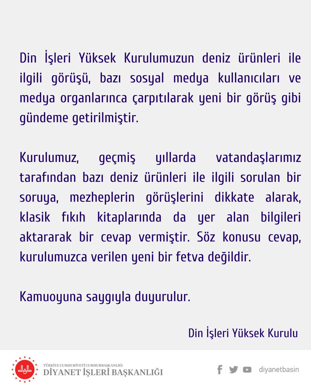 Midye, Kalamar, Yengeç Haramdır Fetvası Veren Diyanet'ten Açıklama - Resim: 1