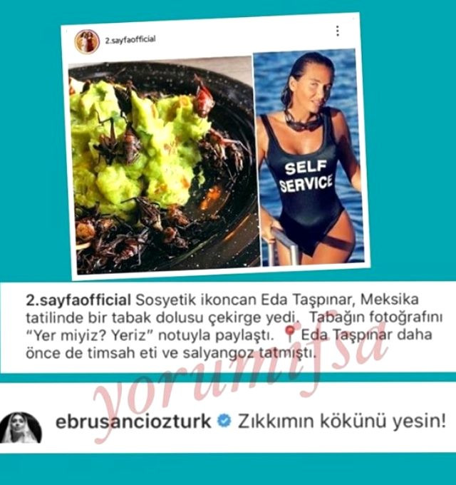 Ebru Şancı'dan çekirge yiyen Eda Taşpınar'a sert tepki: Zıkkımın kökünü yesin - Resim: 2