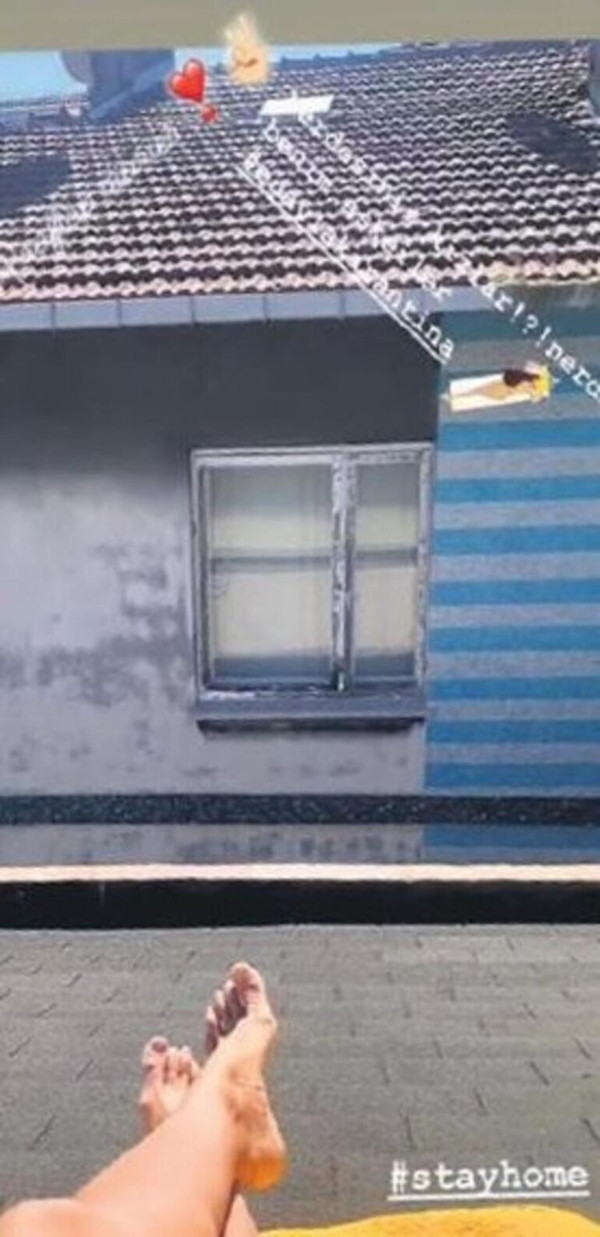 Eda Taşpınar evden çıkamayınca çatıya çıktı - Resim: 1