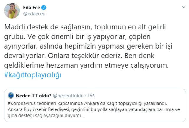 Eda Ece'den örnek hareket: Çöpleri ayırıyorlar, ben denk gelince... - Resim: 1