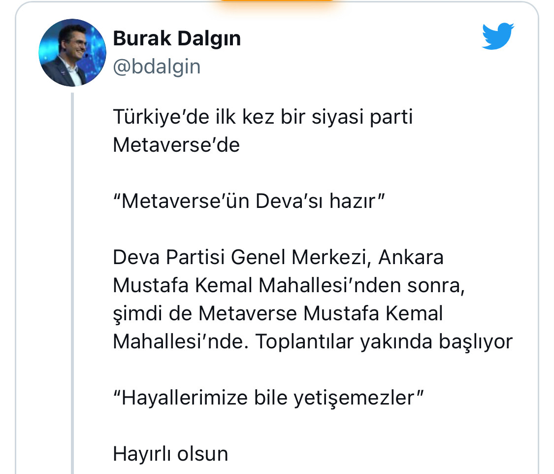 DEVA Partisi, Türkiye’de Metaverse Evrenine Giren İlk Siyasi Parti Oldu! - Resim: 1