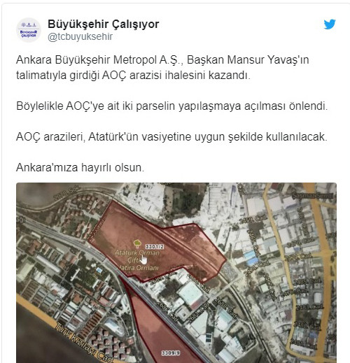 AOÇ arazisi ihalesini Mansur Yavaş'ın talimatıyla Metropol A.Ş kazandı - Resim: 1
