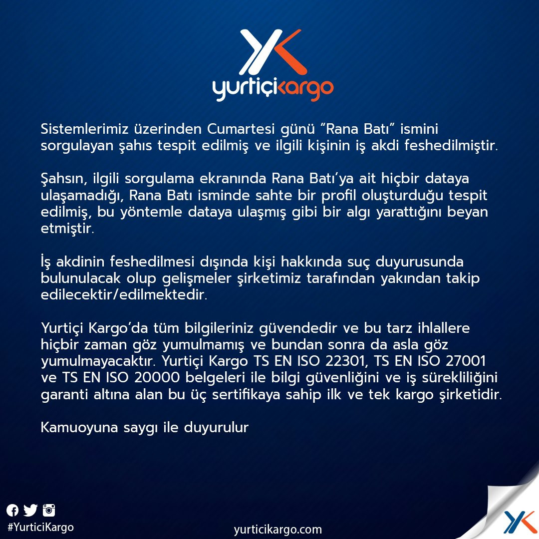 Yurtiçi Kargo Rana Batı'yı ifşalayan çalışanını işten attı - Resim: 1