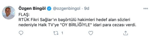 RTÜK'ten Halk TV'ye Fikri Sağlar Cezası - Resim: 1