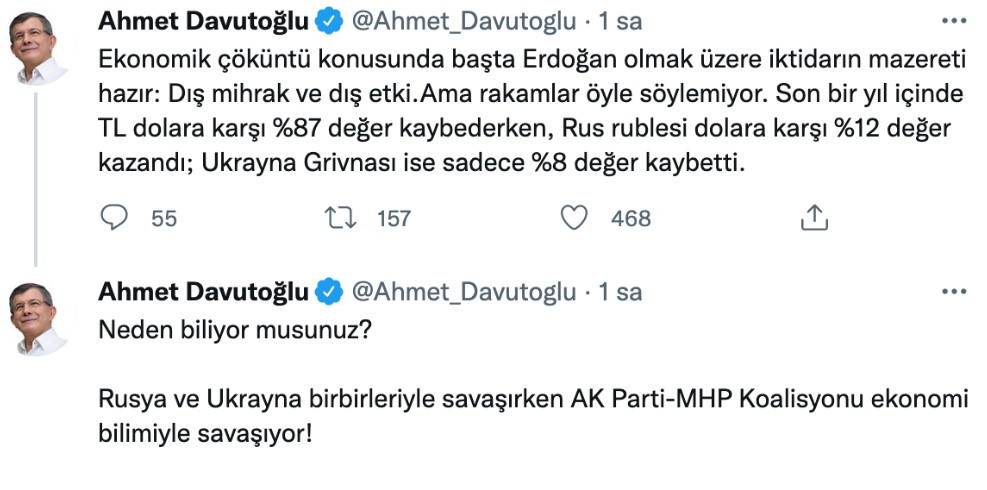 Davutoğlu: AKP MHP Koalisyonu Ekonomi Bilimiyle Savaşıyor - Resim: 1
