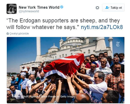 New York Times'tan skandal mesaj: Türk halkına koyun dedi! - Resim: 1
