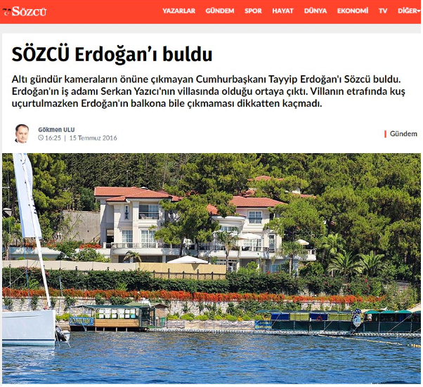 İşte Sözcü'ye operasyon getiren o haber: Sözcü Erdoğan'ı buldu... - Resim: 1