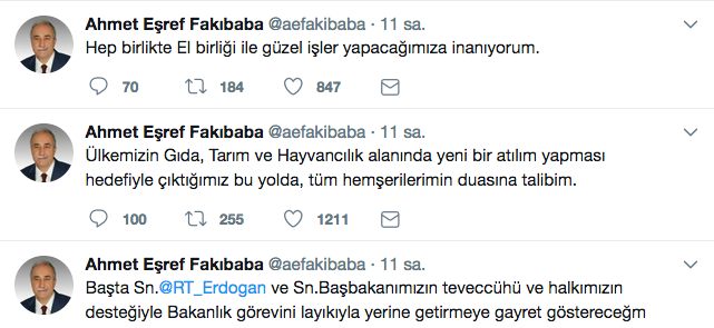 Yeni Bakan Ahmet Eşref Fakıbaba'nın ilk tweet'ine bakın! - Resim: 2